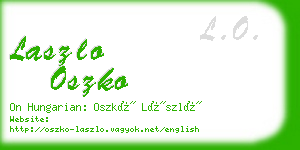 laszlo oszko business card